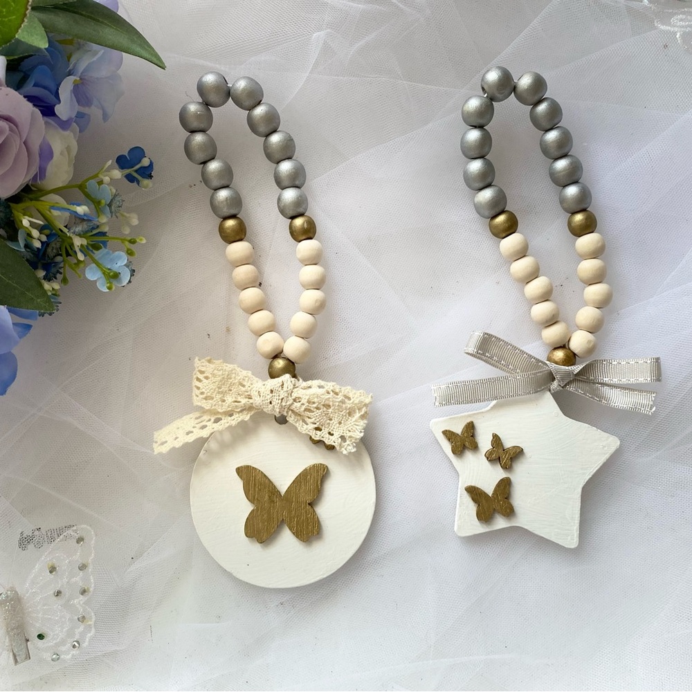 CUSTOM Elegant Gold and Silver Butterfly BLESSING BEADS/ Door knocker